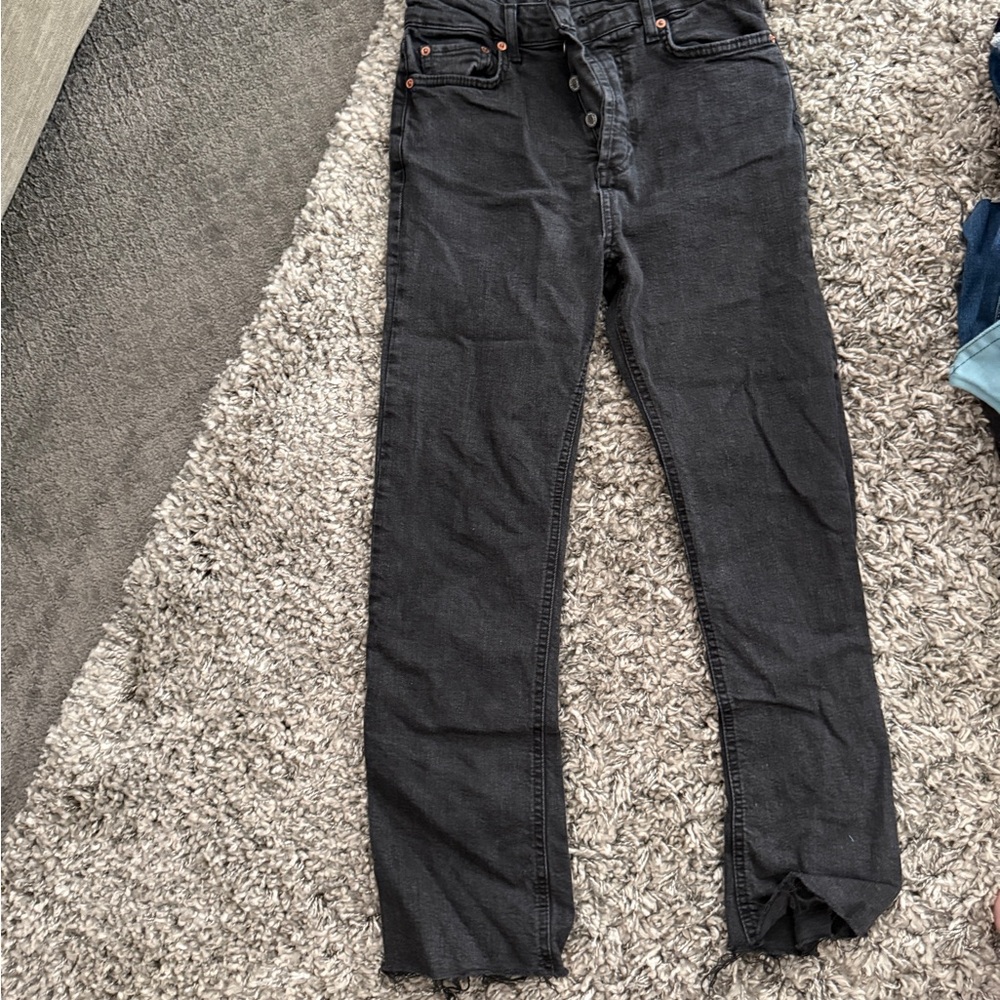 Zara Charcoal Denim Trousers